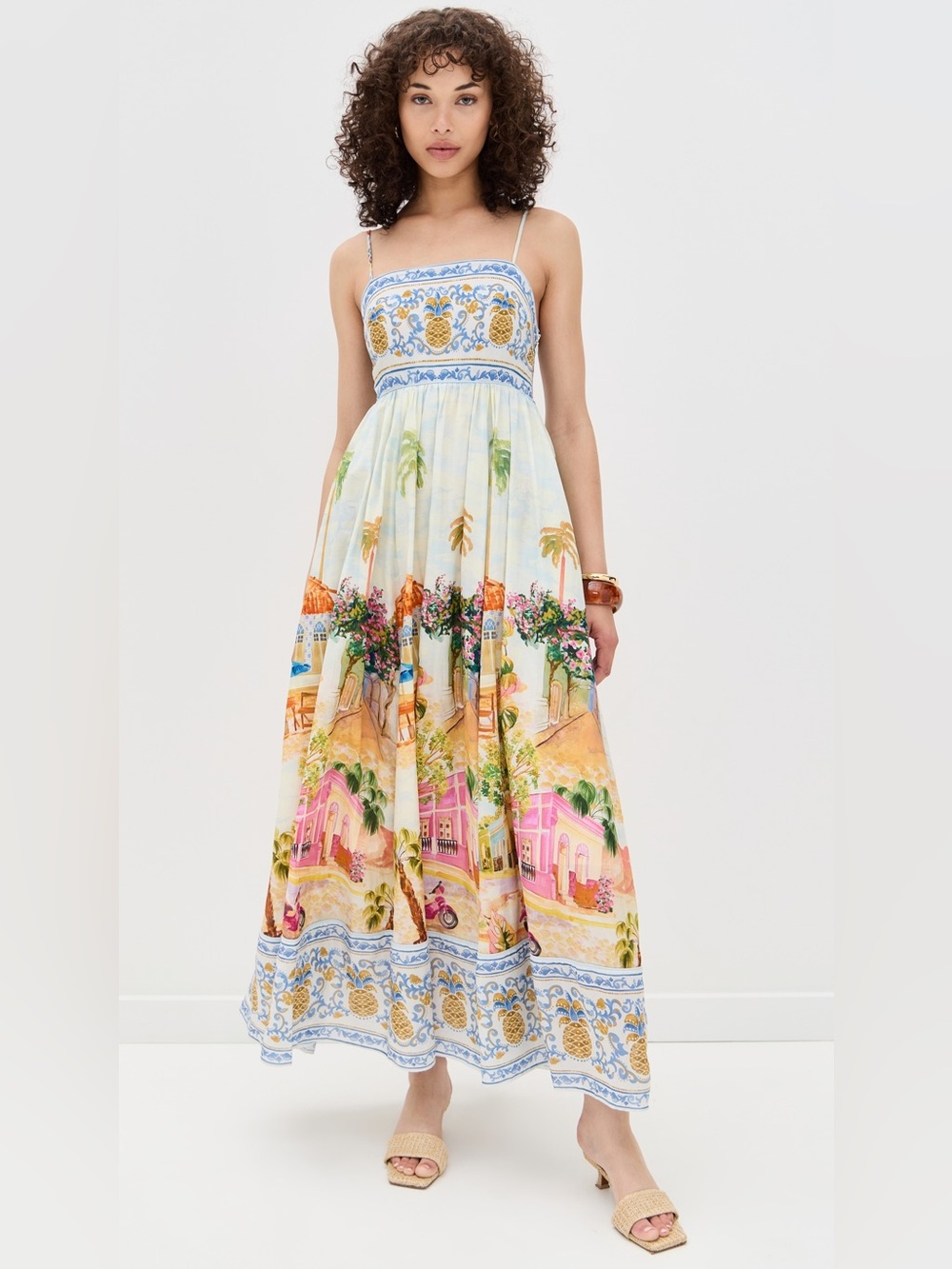 Farm Rio Aracati Maxi Dress City Artsy Sundress Medium